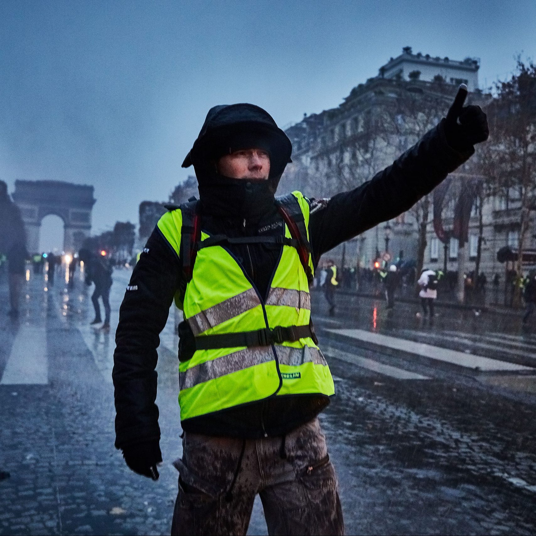 Paris durante la cobertura de los chalecos amarillos en 2018